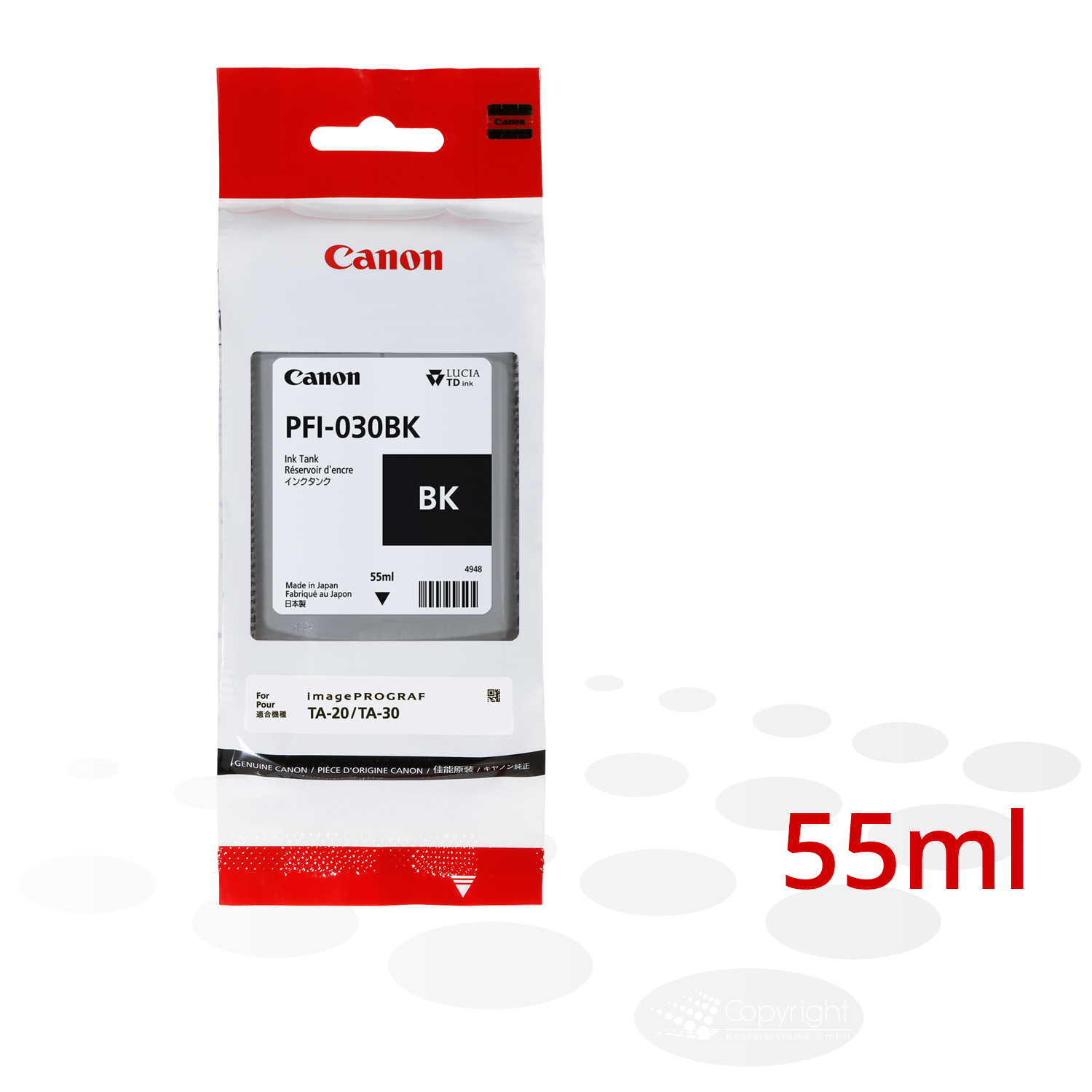 Canon Tinte PFI-030 BK, Schwarz, 55 ml