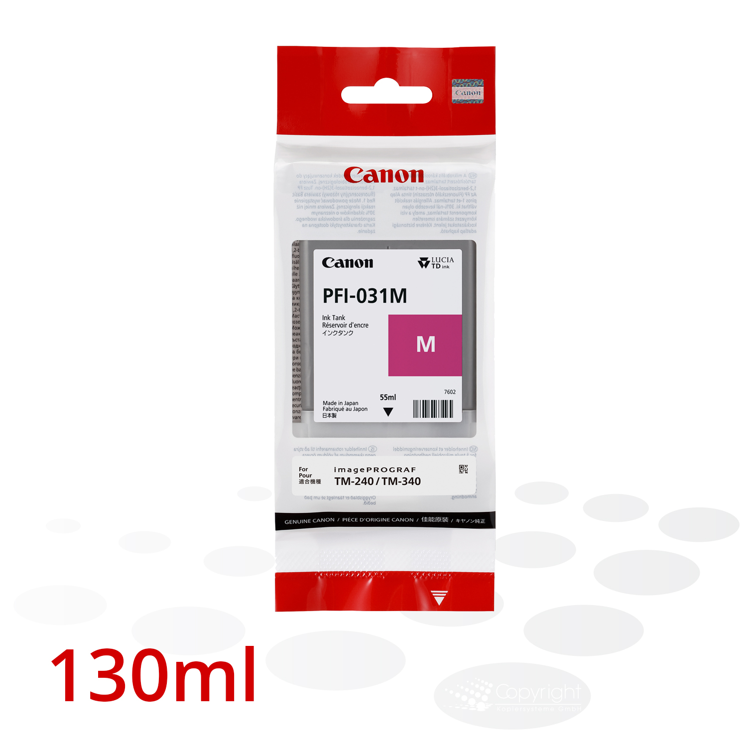 Canon Tinte PFI-031 M, Magenta, 55 ml 